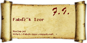Fabók Izor névjegykártya